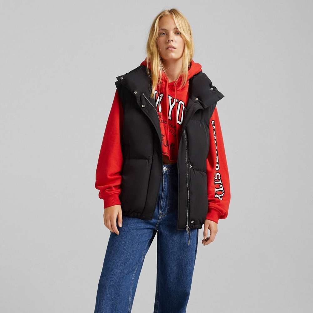 ASOS Bershka Padded Vest in Black